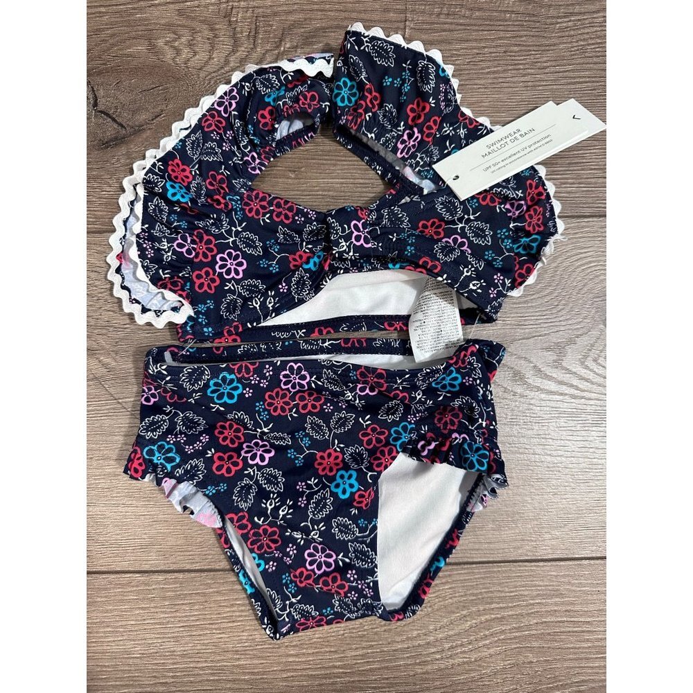 Janie and Jack NWT FLORAL RUFFLE 2-PIECE SWIMSUIT